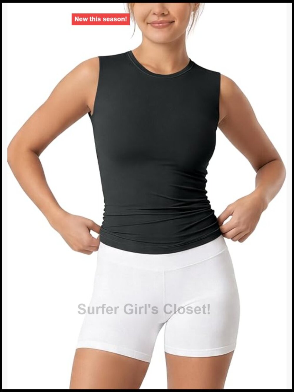 Women's Sleeveless Tank Top Ultra-Soft Double Layer Crewneck Slim Fit